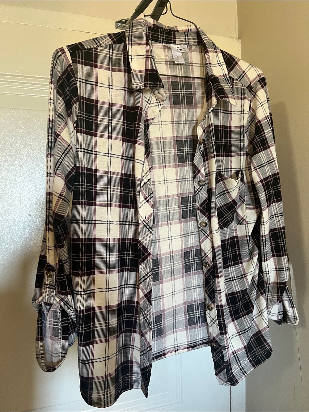 just be Plaid Button-Down Shirt